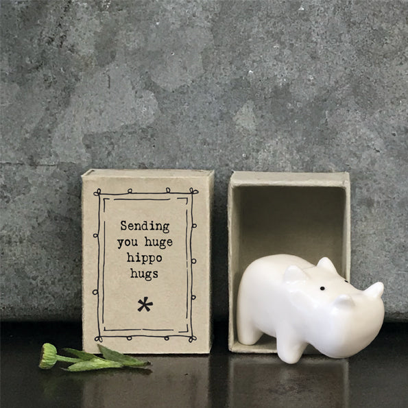 Sending You Hippo Hugs - Matchbox Figurine
