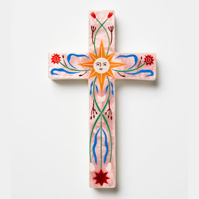 JONES & CO Fable PINK SUN LARGE CROSS