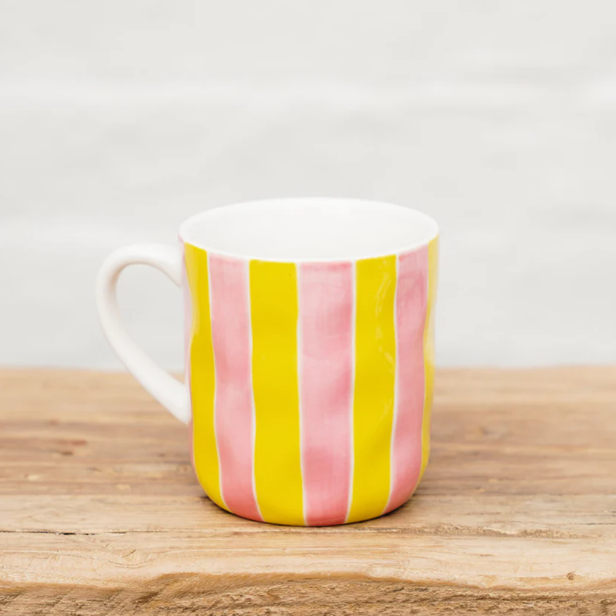 Noss & Co Pink & Yellow Stripe Mug