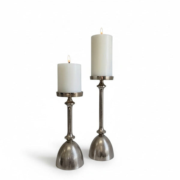 Rough Nickel Candle Holder - Large