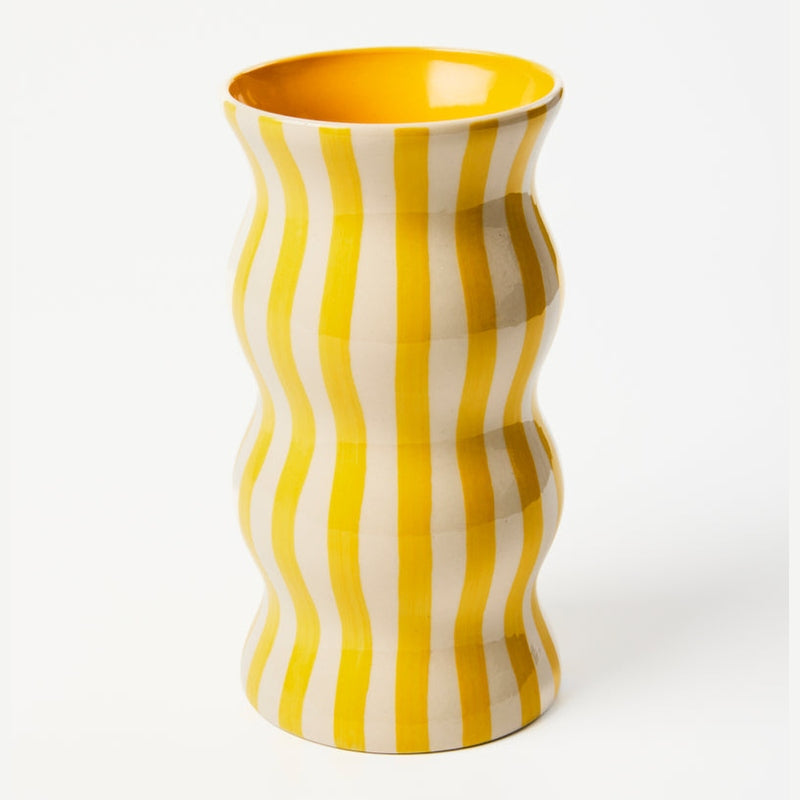Jones & Co PALMA YELLOW STRIPE VASE