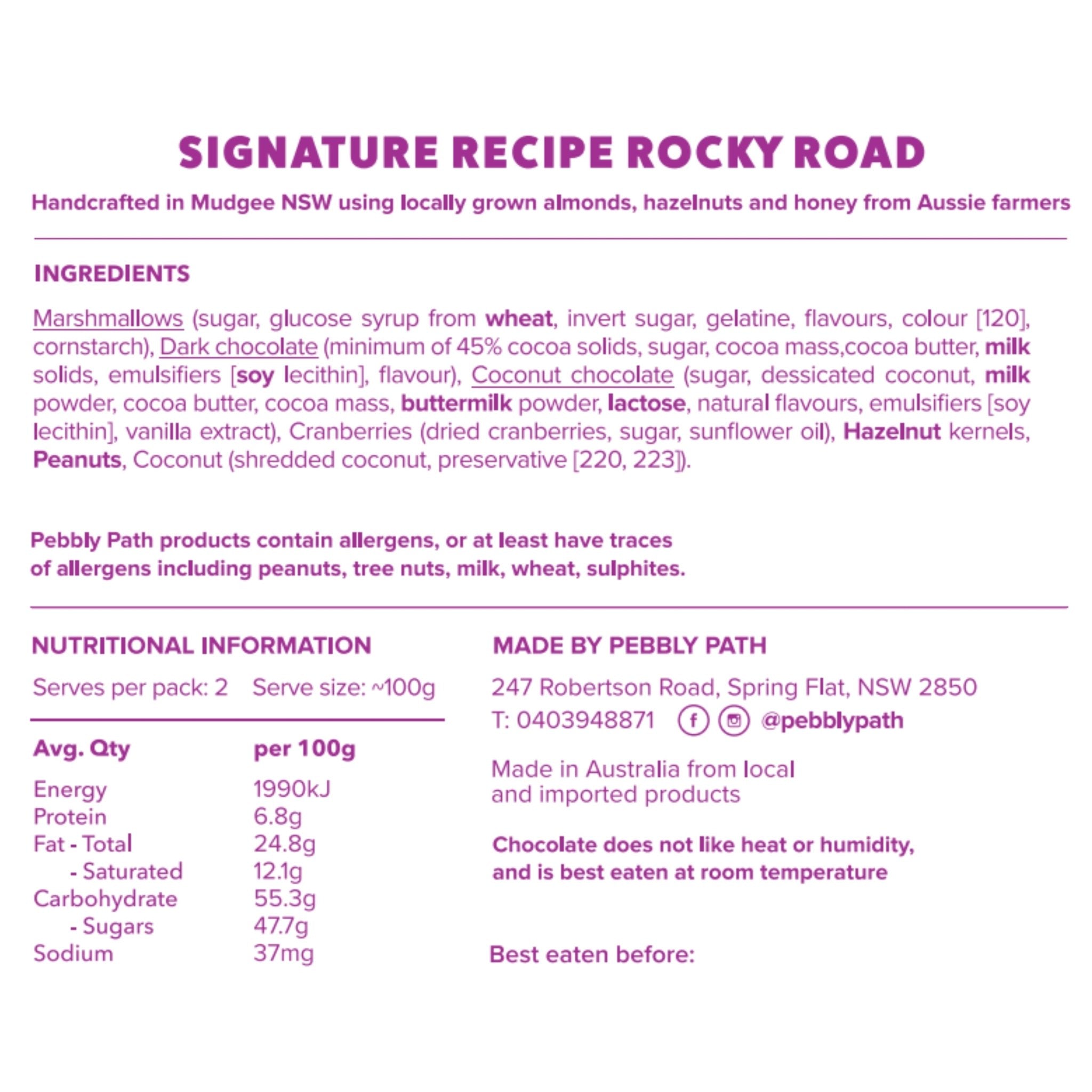 Signature Recipe Rocky Road 100grams