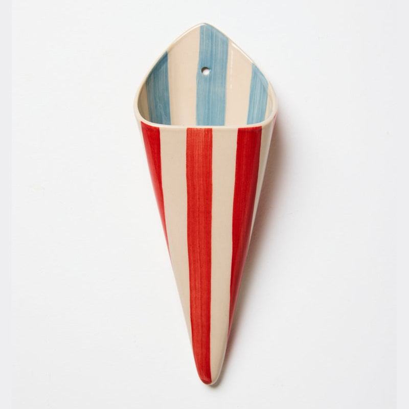 Folly Wall Vase Red Stripe