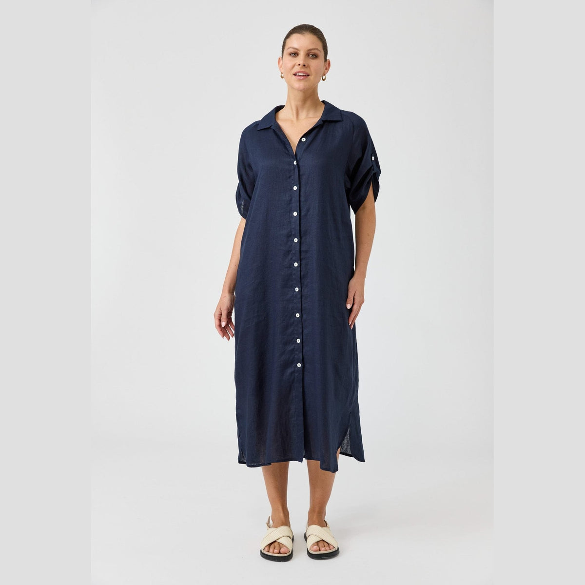 Studio Shirt Dress - Navy