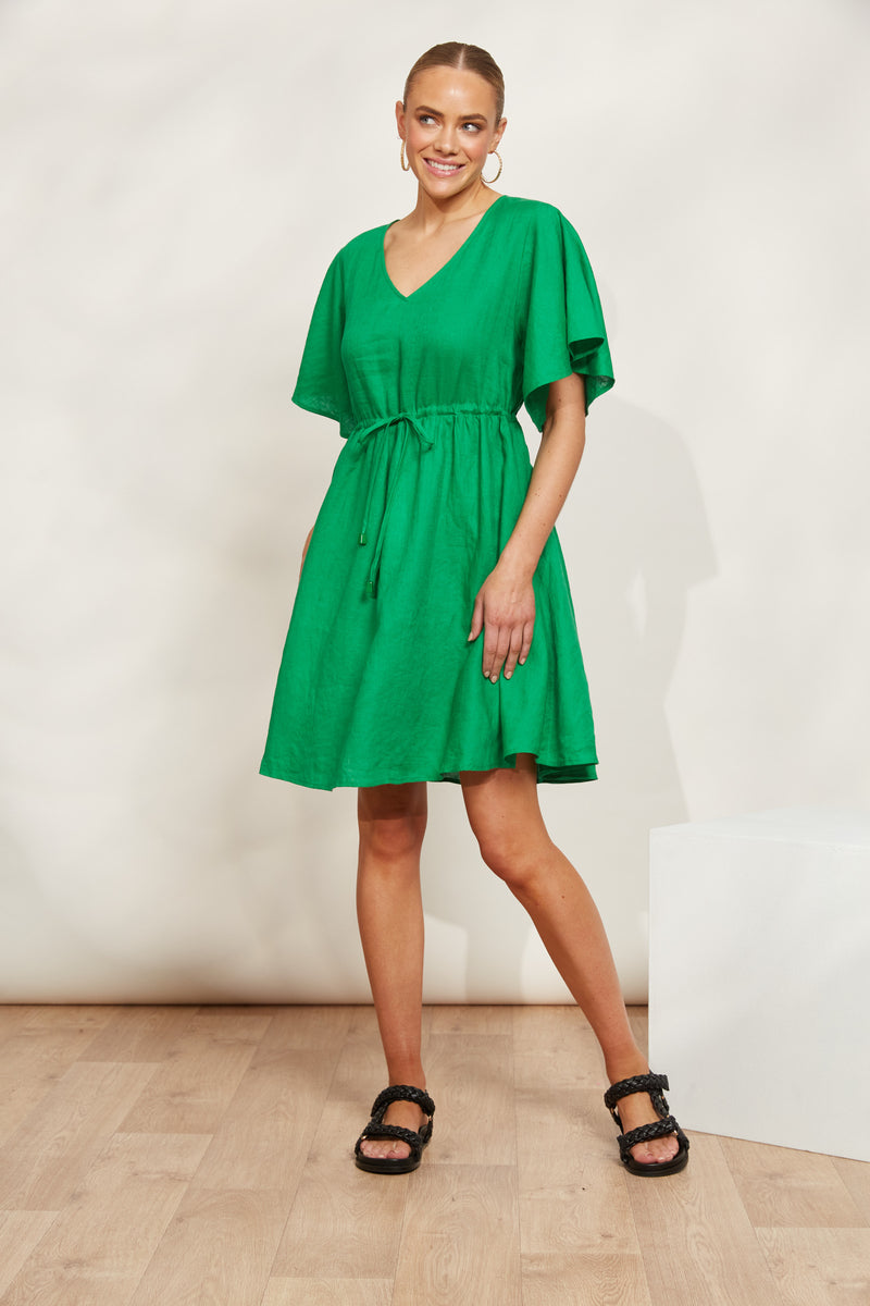 Halcyon Tie Dress - Emerald / eb&ive
