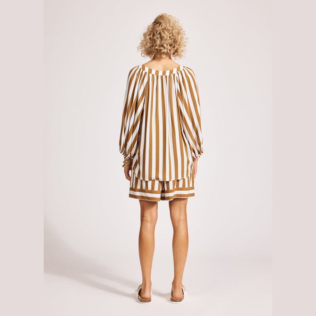 Treville Stripe Blouse - Caramel