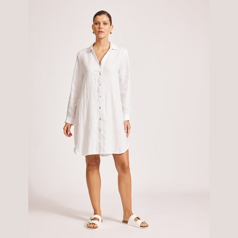 Miramar Shirt Dress - White