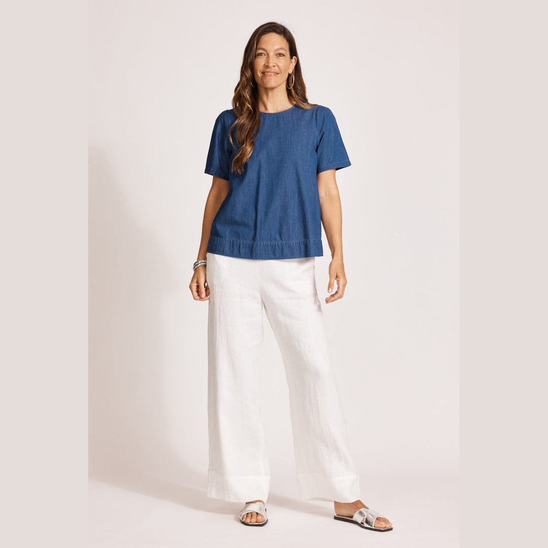 Melenia Denim Top - Indigo