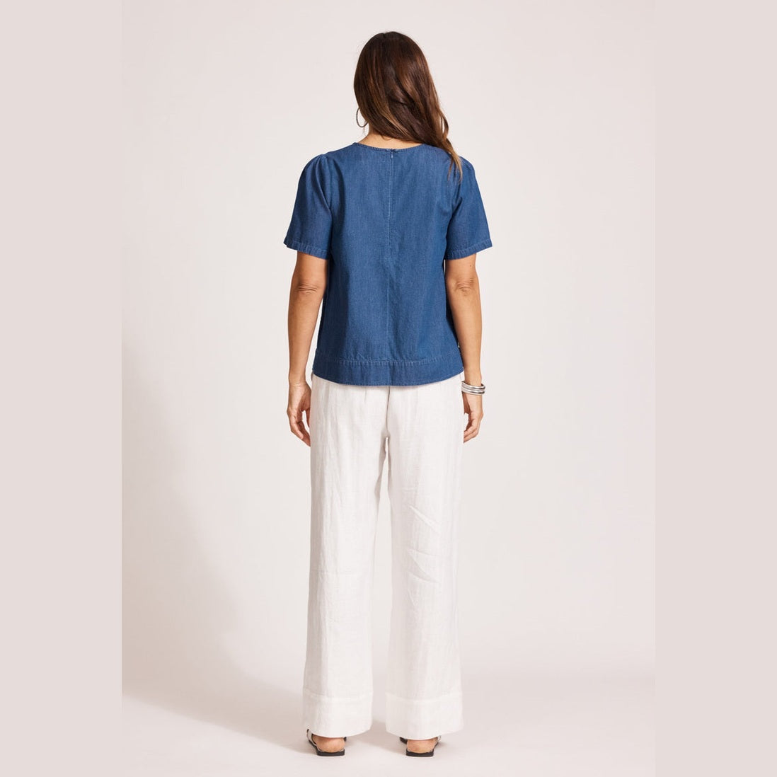 Melenia Denim Top - Indigo