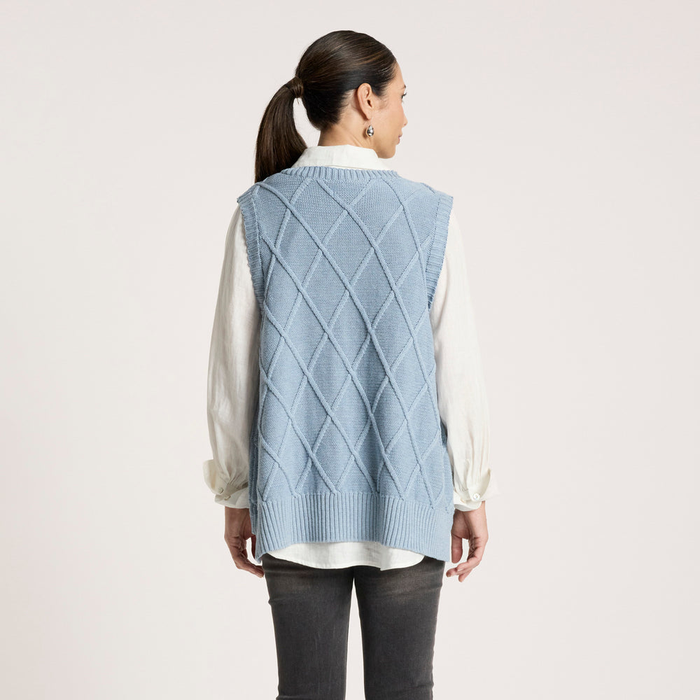 Liora Knit Vest - Lake