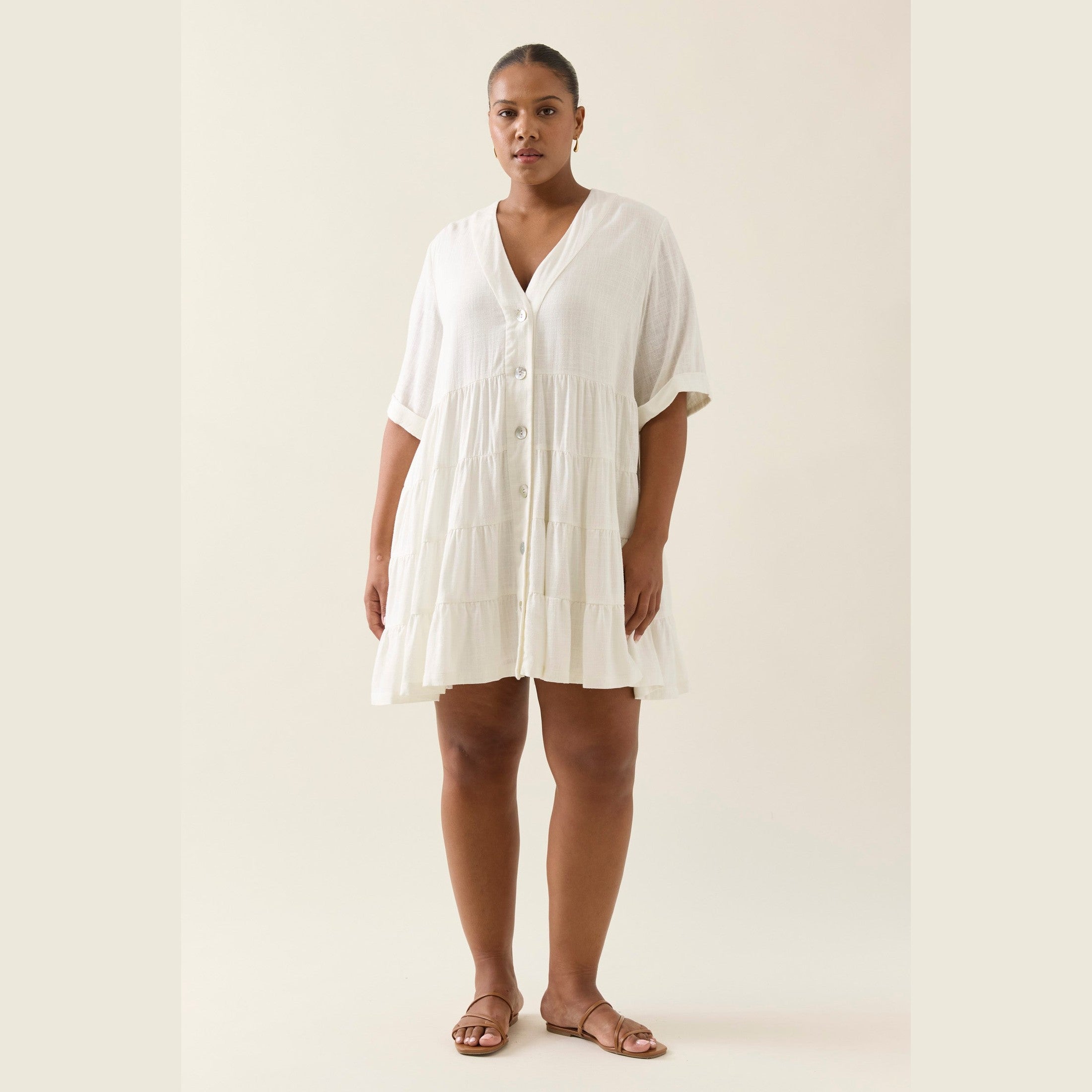 Ingrid Button Dress - Lotus