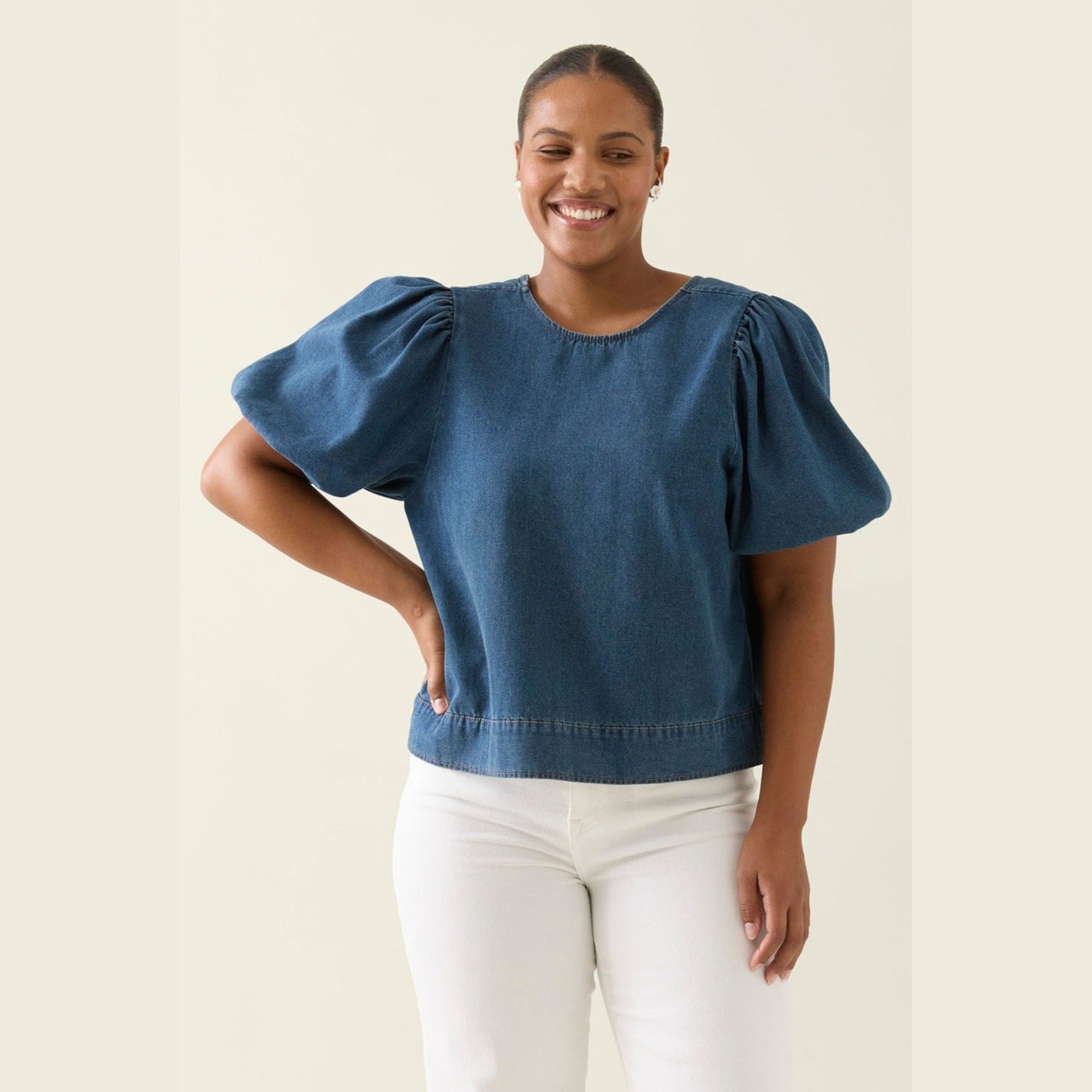 Sofie Denim Top - Drift - Isle of Mine