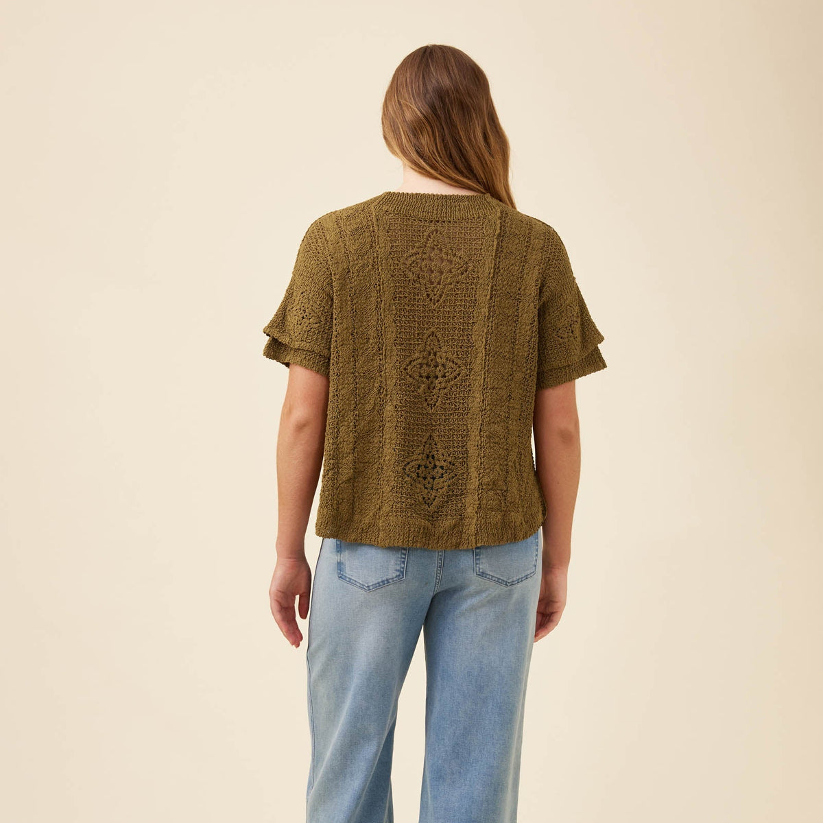Maggie Crochet Top - Olive