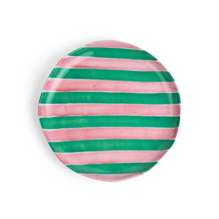 *NEW* Side Plate - Pink & Green Stripe