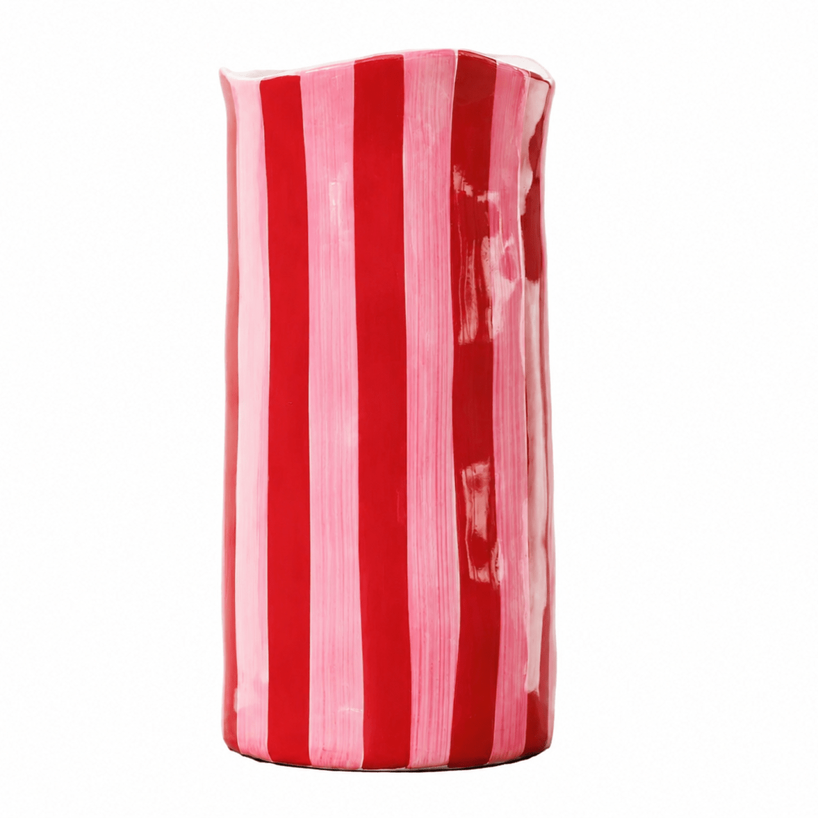Large Vase - Pink & Red Stripe