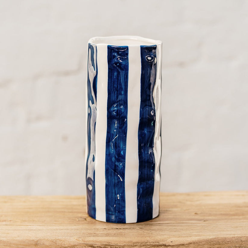 Medium Vase Navy Stripe - Noss & Co