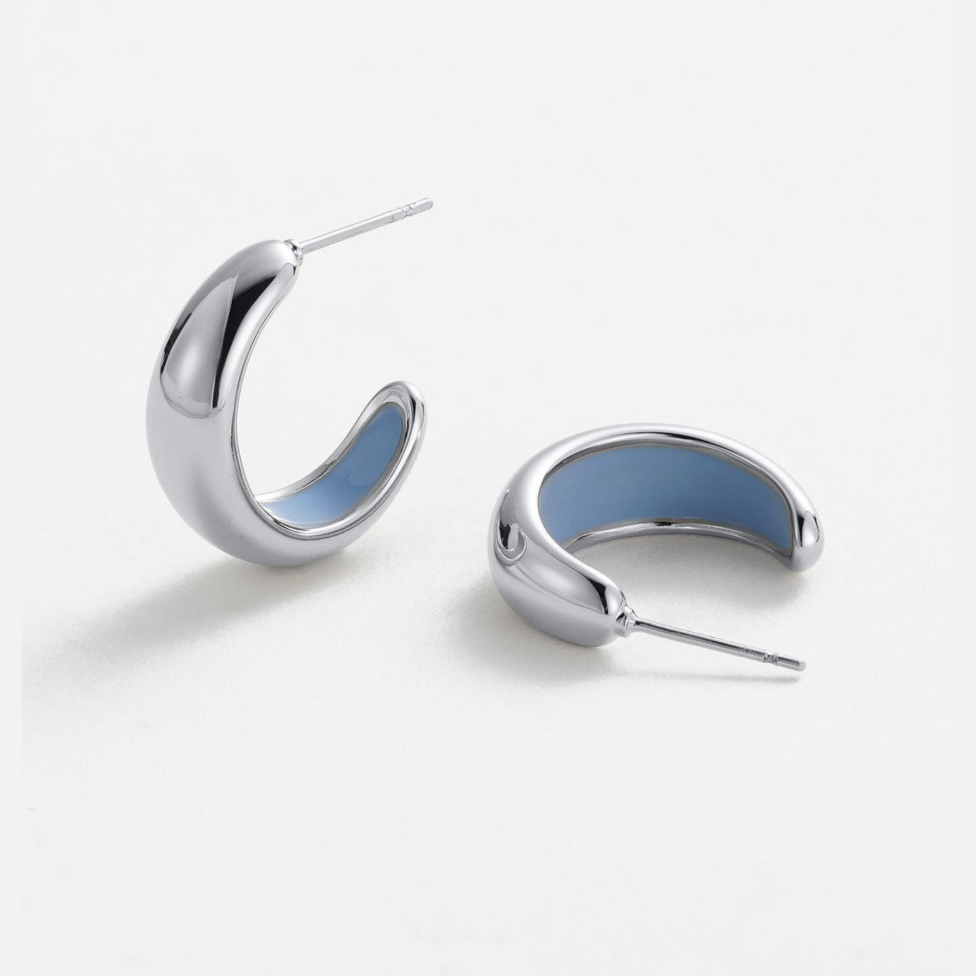 Mindi Hoop - Silver/Blue