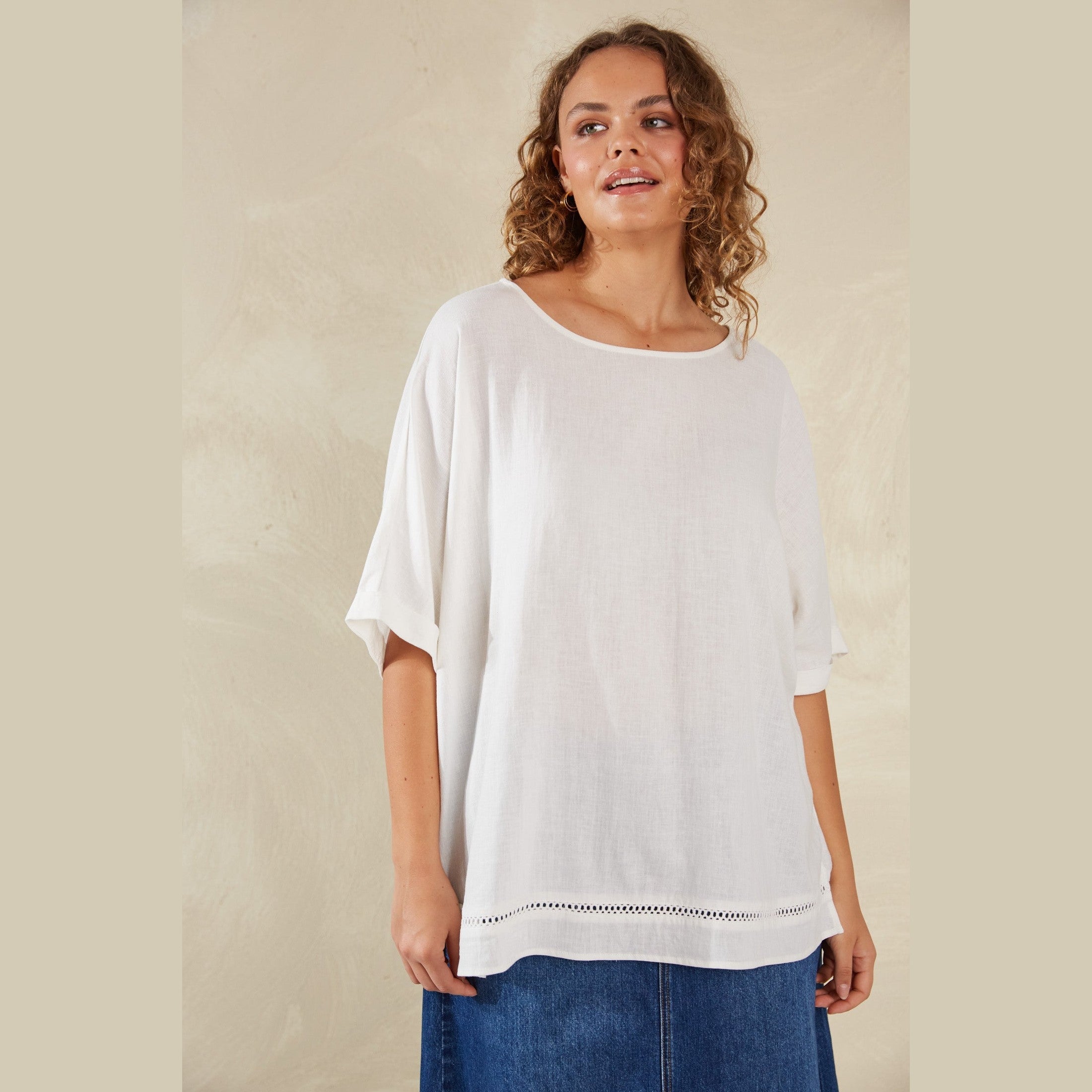 Florence Relaxed Top - Bianco