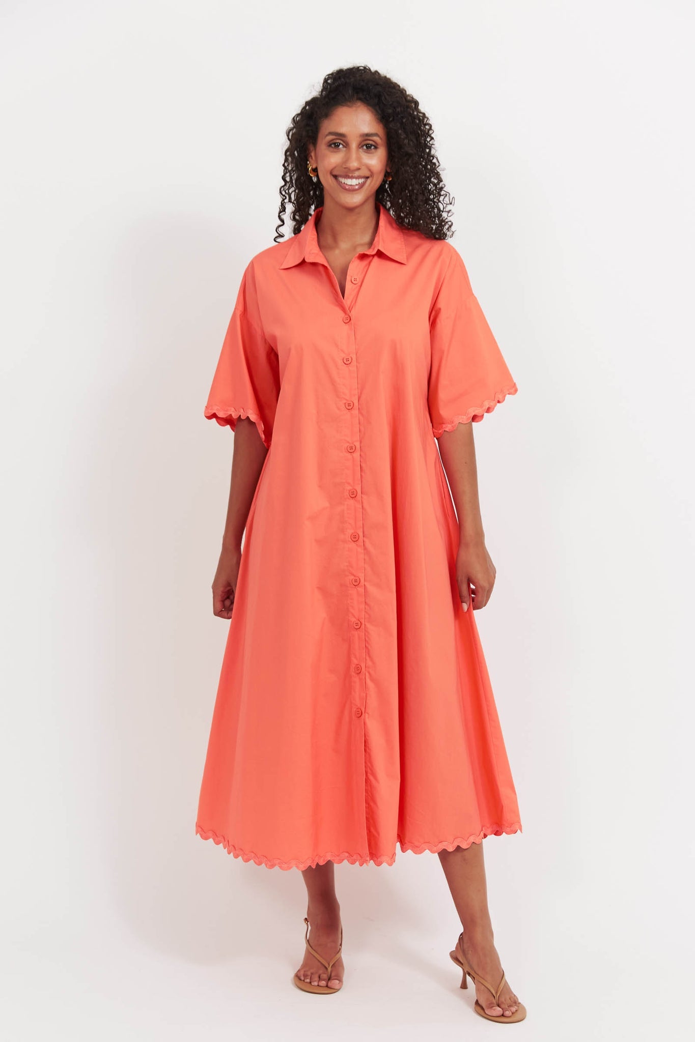 Brasilia Shirt Dress Coral - Haven