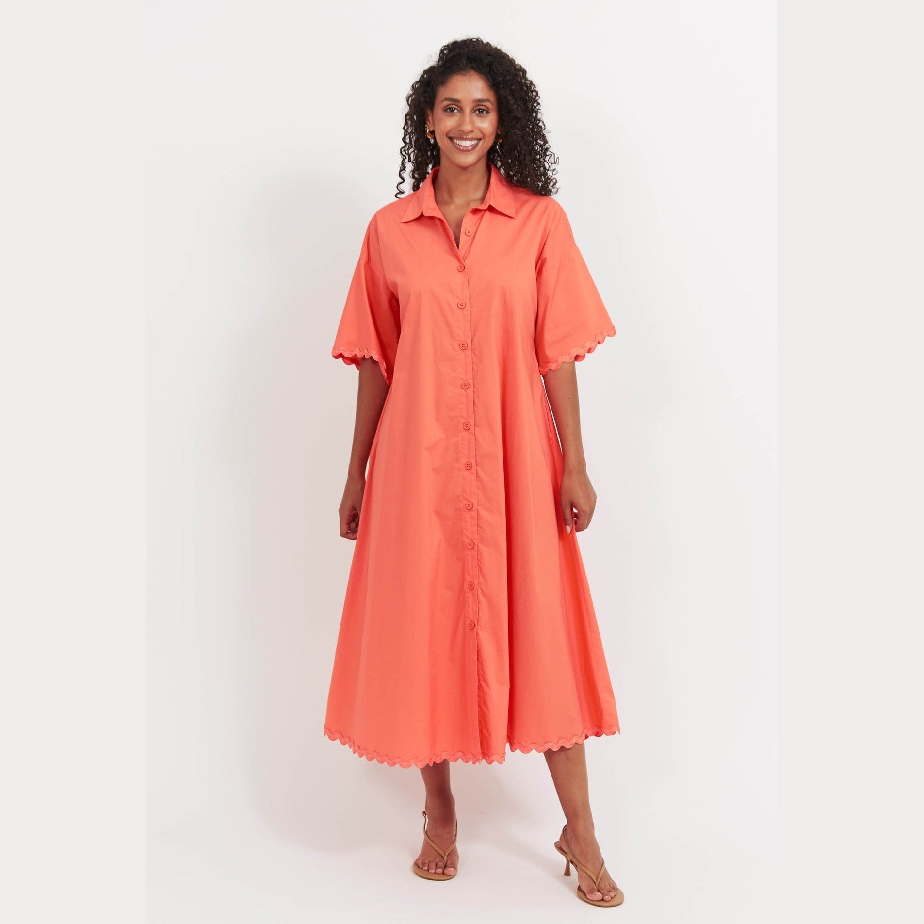 Brasilia Shirt Dress Coral - Haven