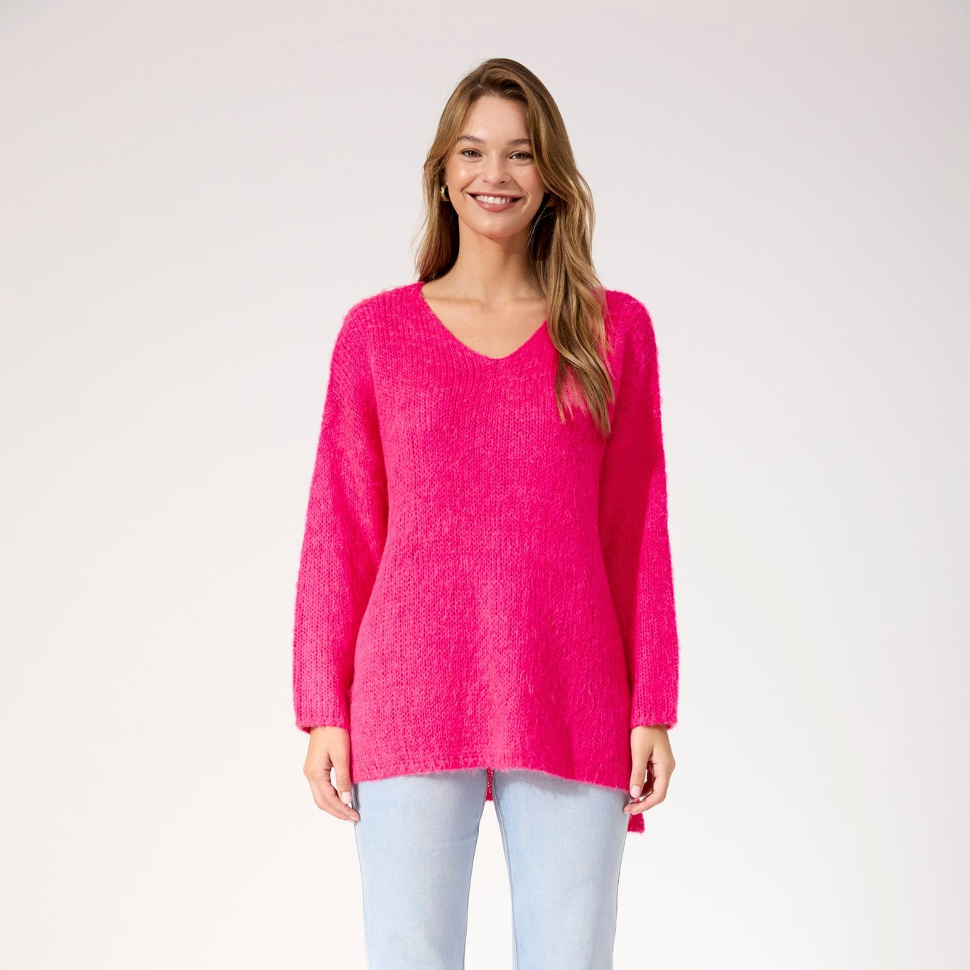 Lyon Relaxed Jumper - Hot Pink