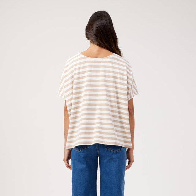 Kos Stripe T-Shirt - Sand