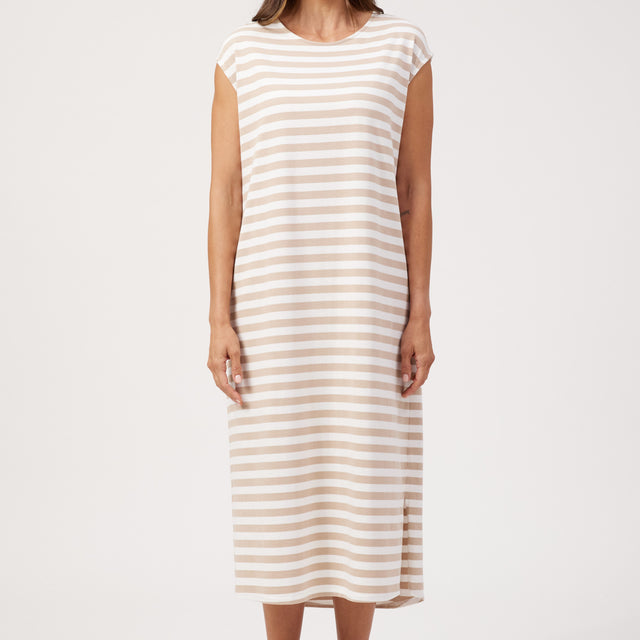 Kos Stripe T-Shirt Dress - Sand