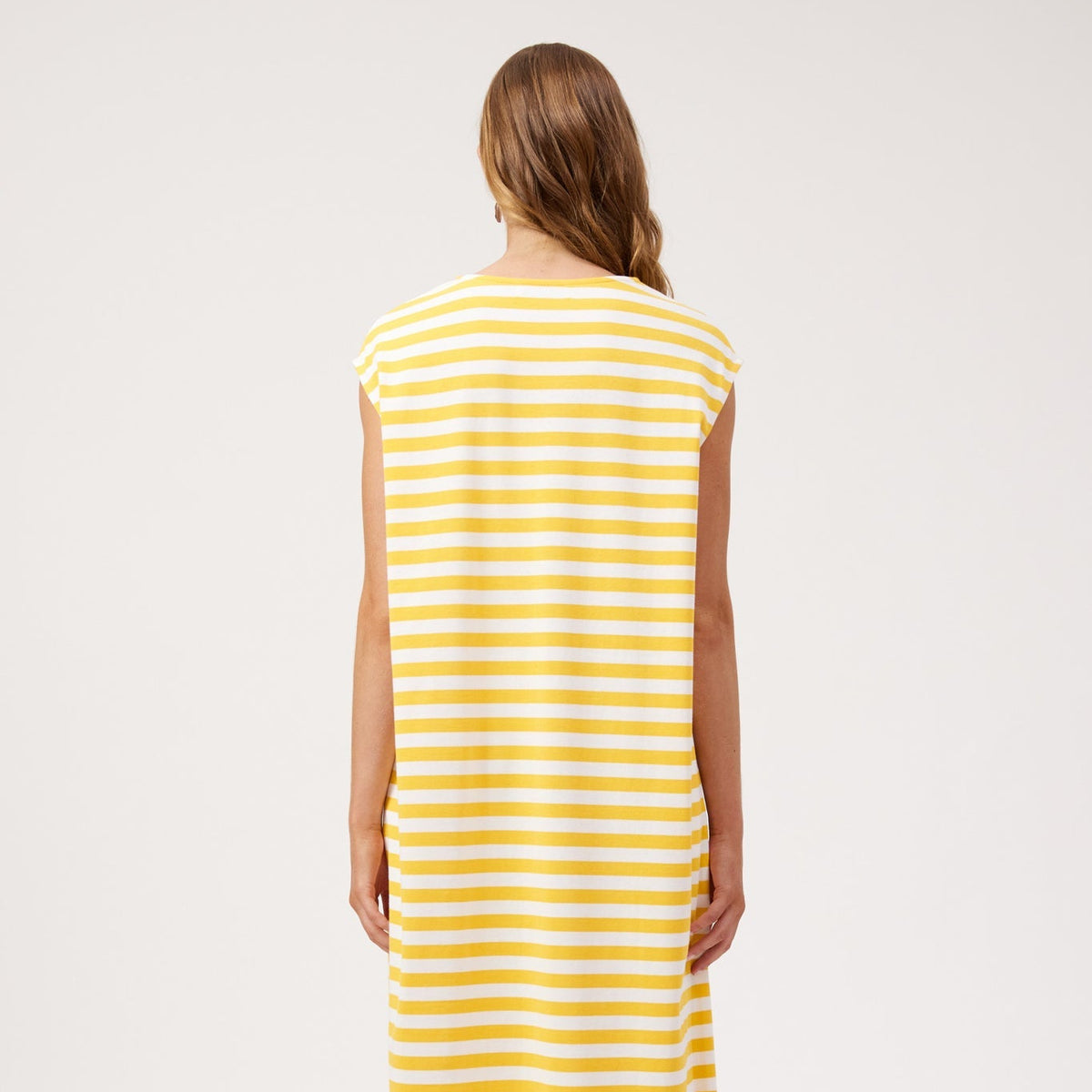 Kos Stripe T-Shirt Dress - Yellow