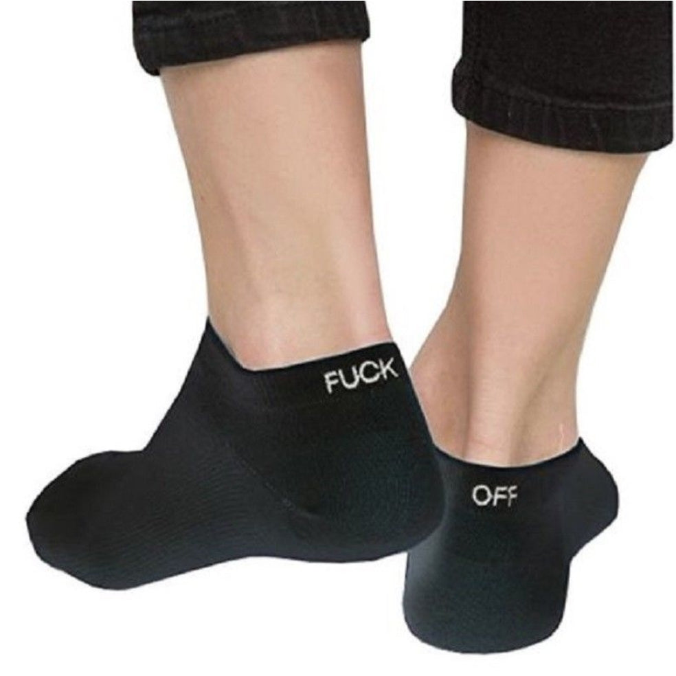 Ladies Black - Fuck Off Ankle Socks