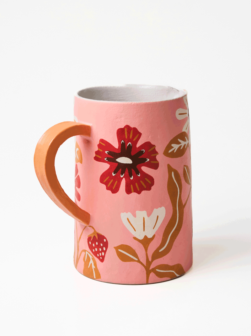 Jones & Co Meadow Jug - pink
