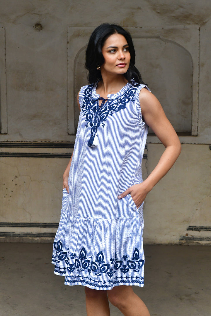 Capri Dress - Azure and Indigo