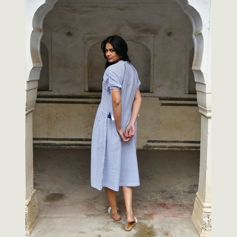 Capri Midi Dress - Azure and Indigo