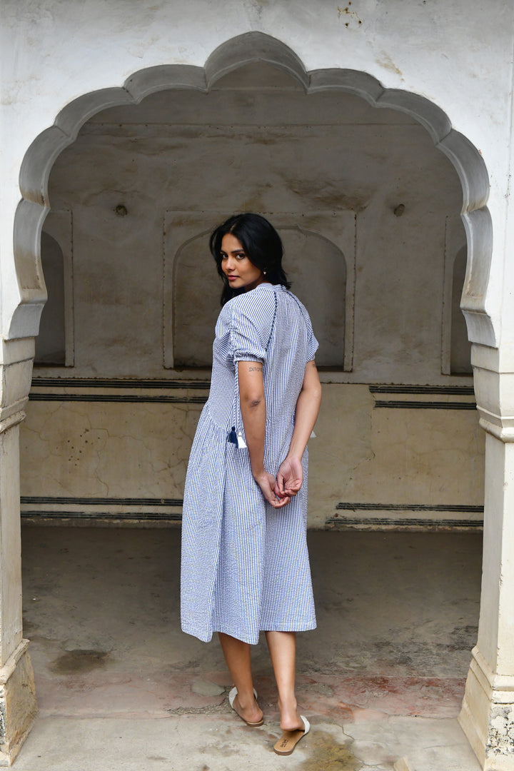 Capri Midi Dress - Azure and Indigo