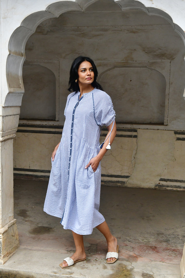 Capri Midi Dress - Azure and Indigo