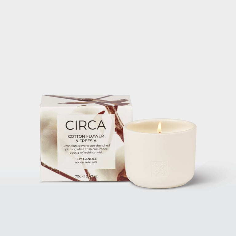 CIRCA Cotton Flower & Freesia Soy Candle - 70g