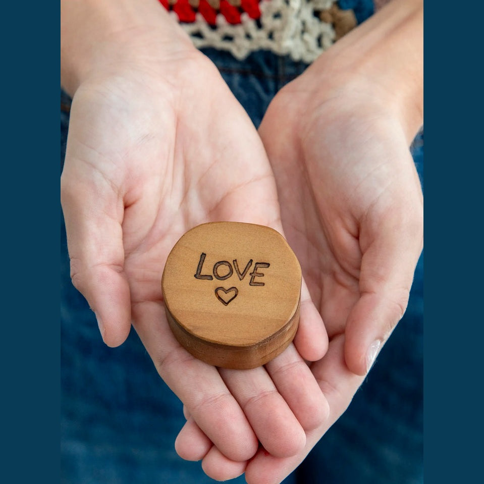 Sentiment Wooden Keepsake Box - Love Heart