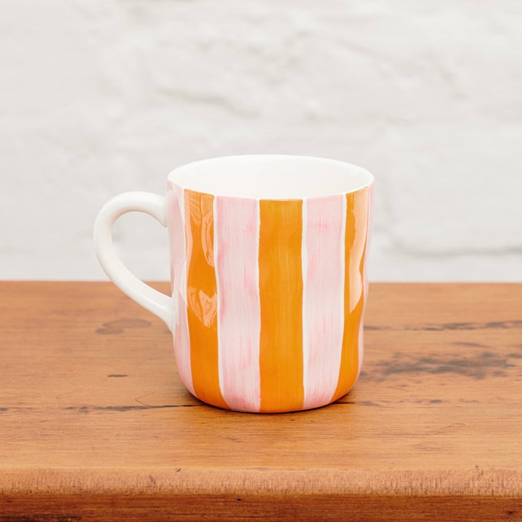 Noss & Co Pink & Orange Stripe Mug