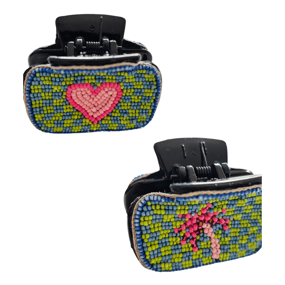 Beaded Claw Clip - Heart