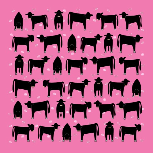 Angus on Pink Hanky - Red Tractor