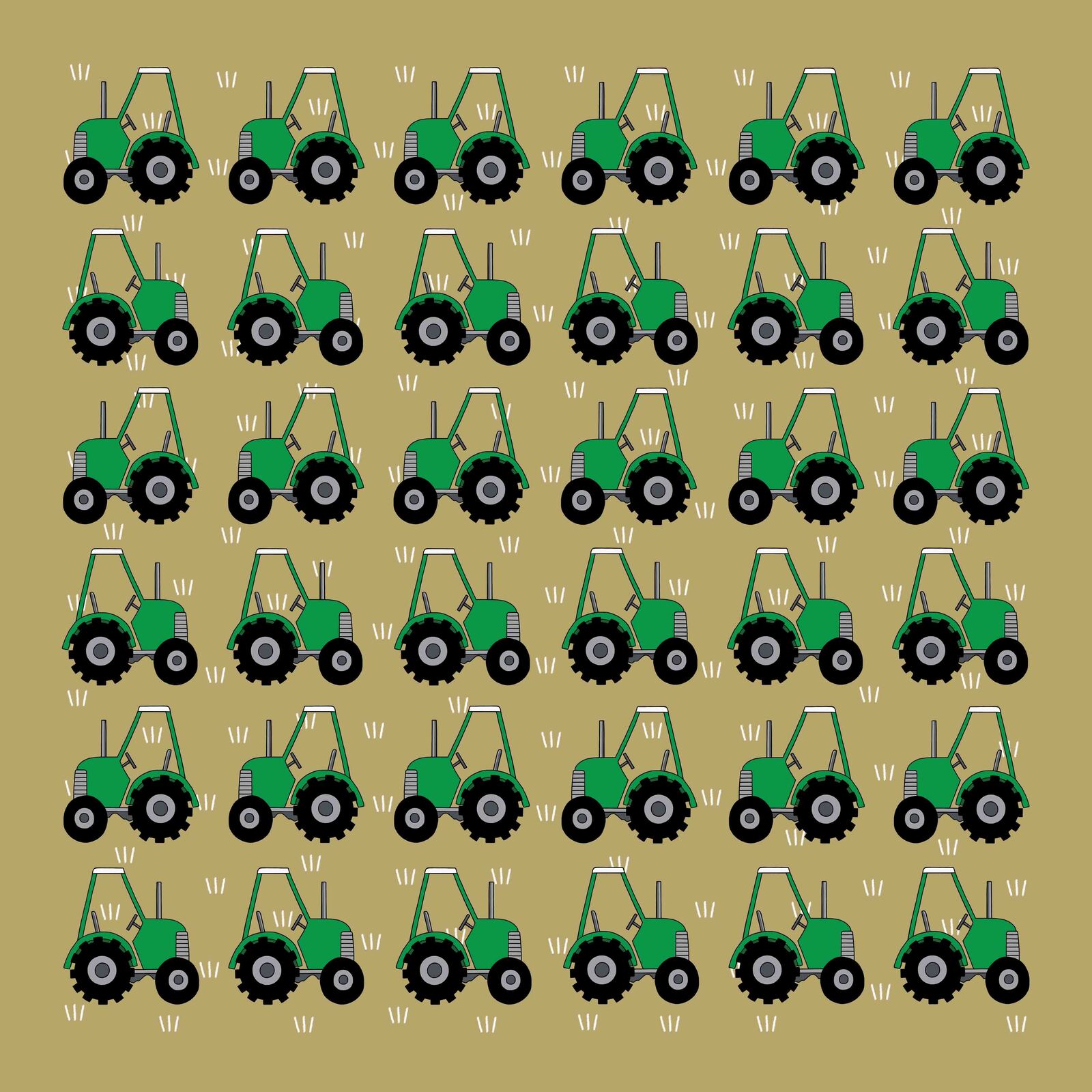 Red Tractor Hankies - Green tractors