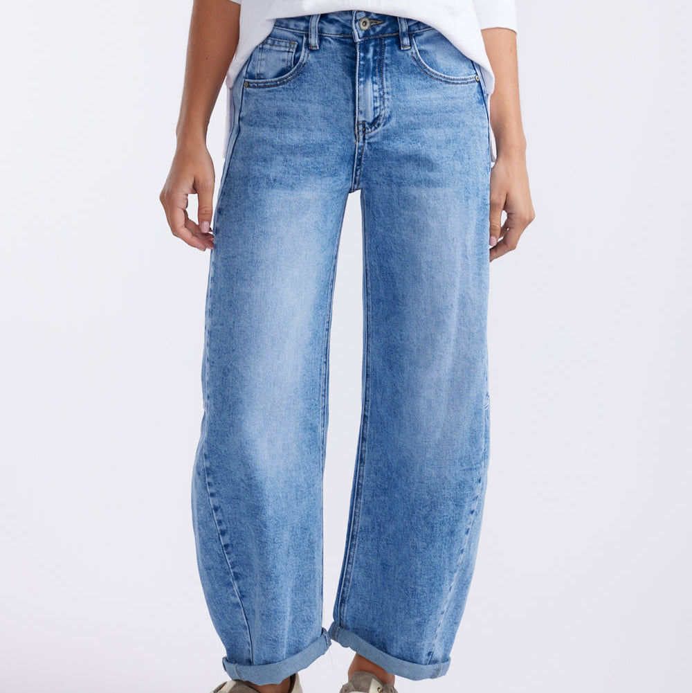 Idaho Barrel Jean - Mid Denim