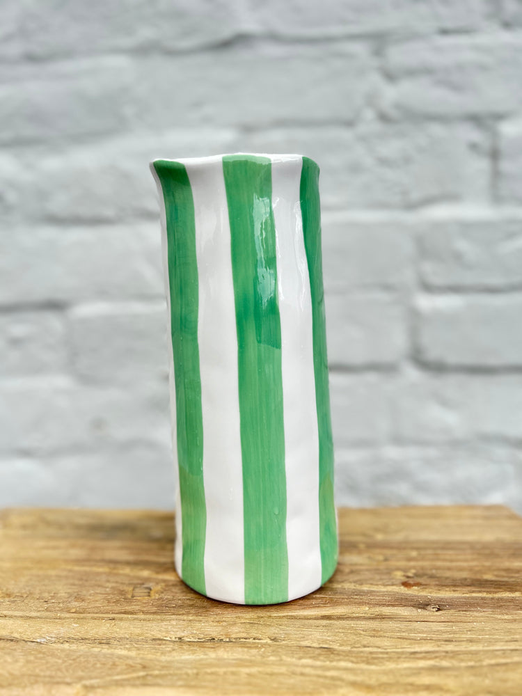 Medium Mint Green Stripe Vase