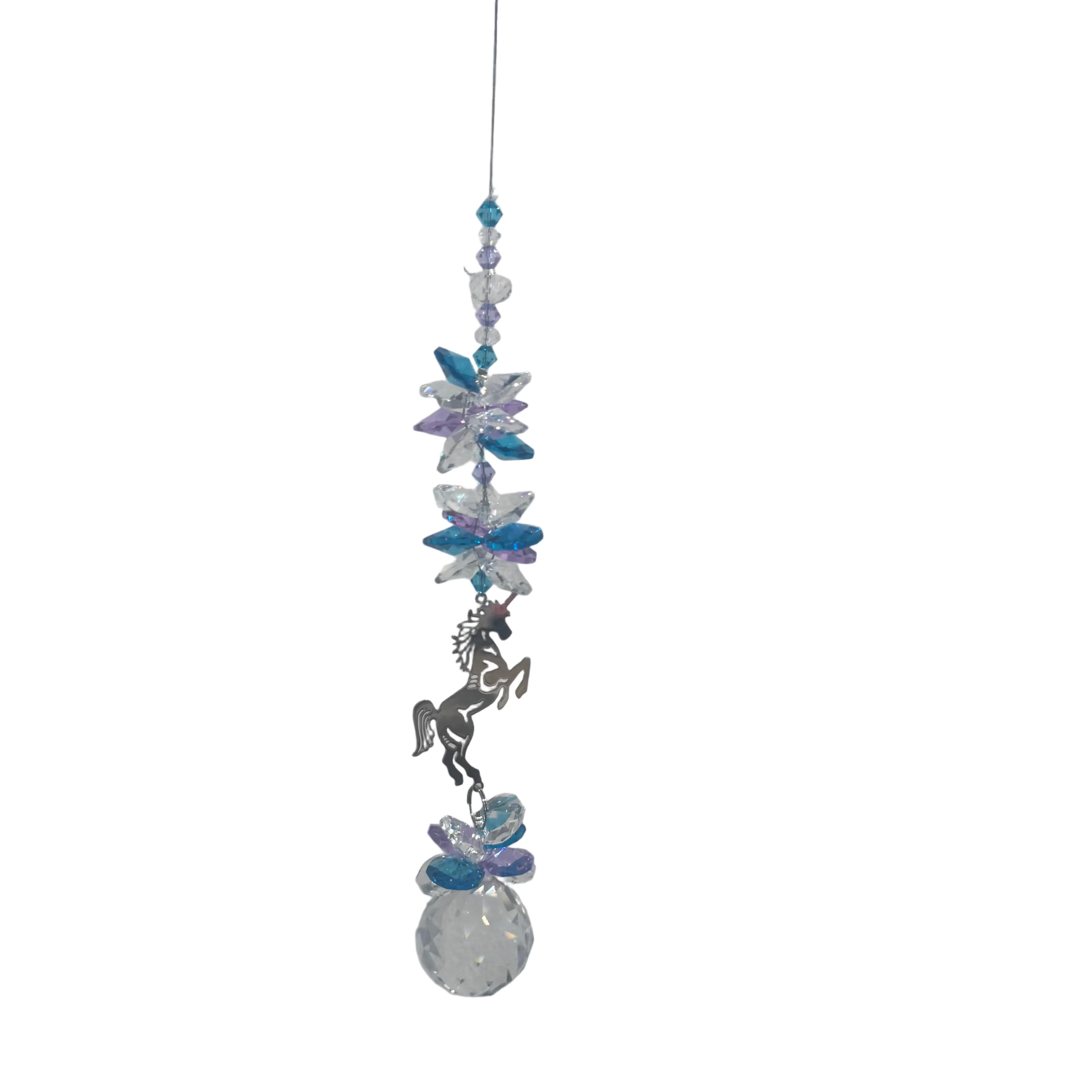 Crystals Unicorn suncatcher Blue & Purple