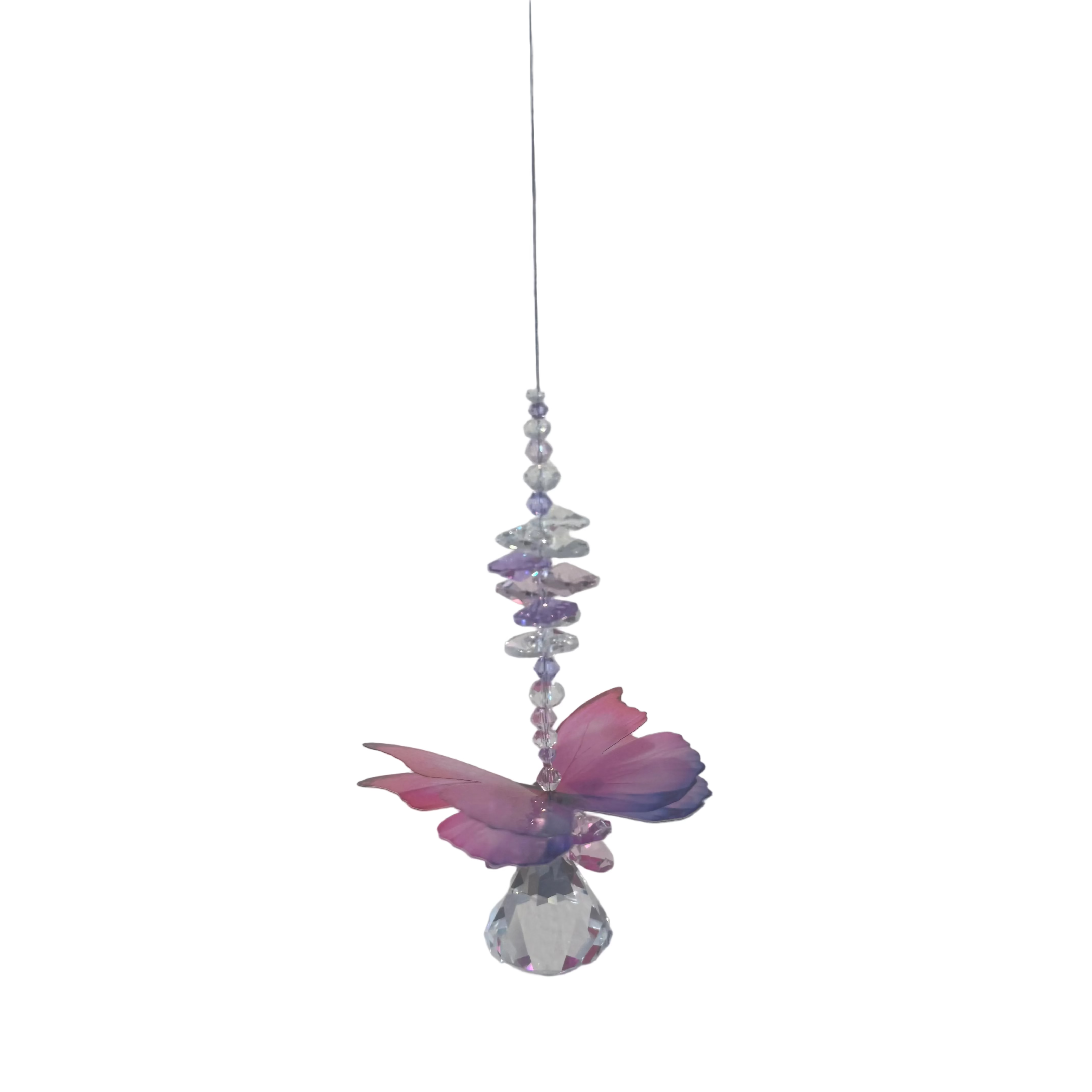 Crystal Sun Catchers Single Butterfly pink/ purple butterfly