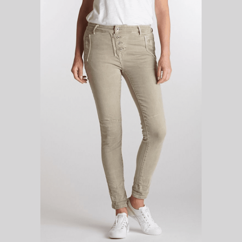 Italian Star Button Jean Beige
