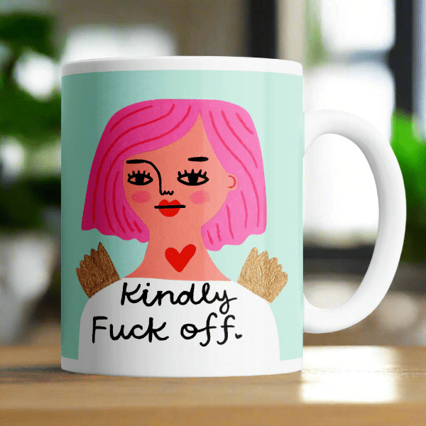 Kindly Fuck Off Grumpy Angel Mug