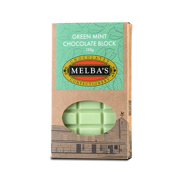 Melba's Green Mint Chocolate Block - 130g