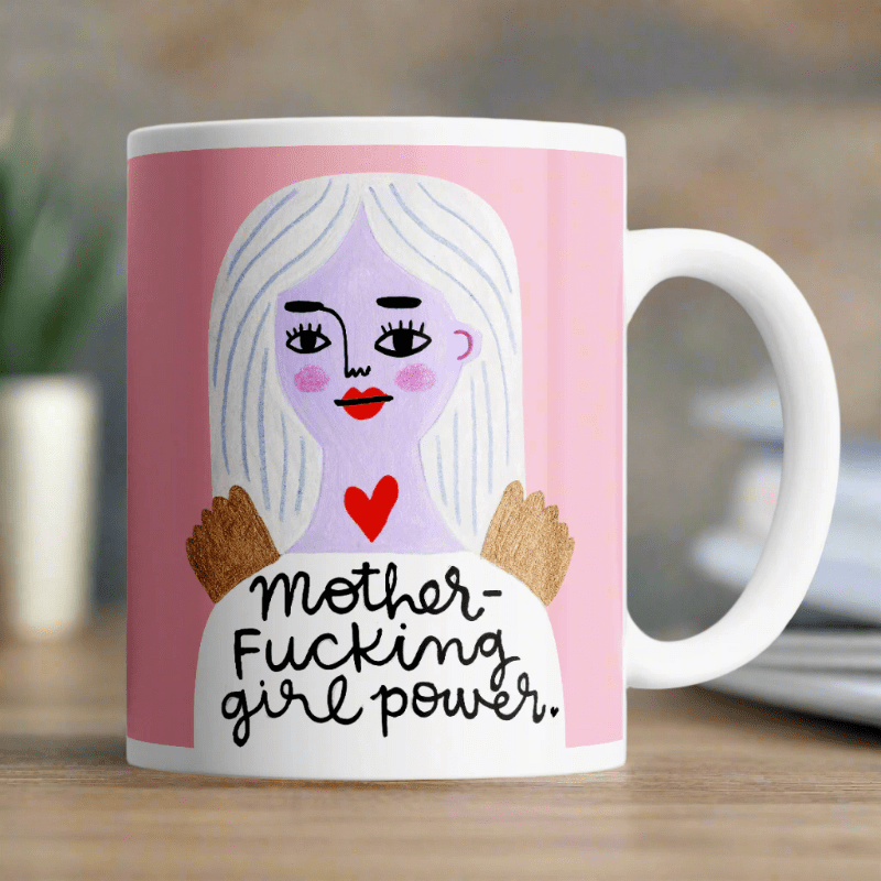 Motherfucking Girl Power Grumpy Angel Mug
