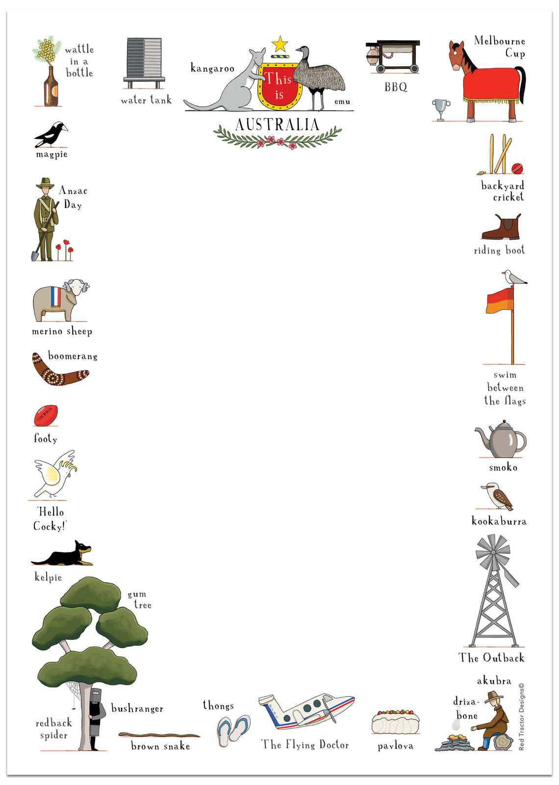 Red Tractor Note Pad - Australia