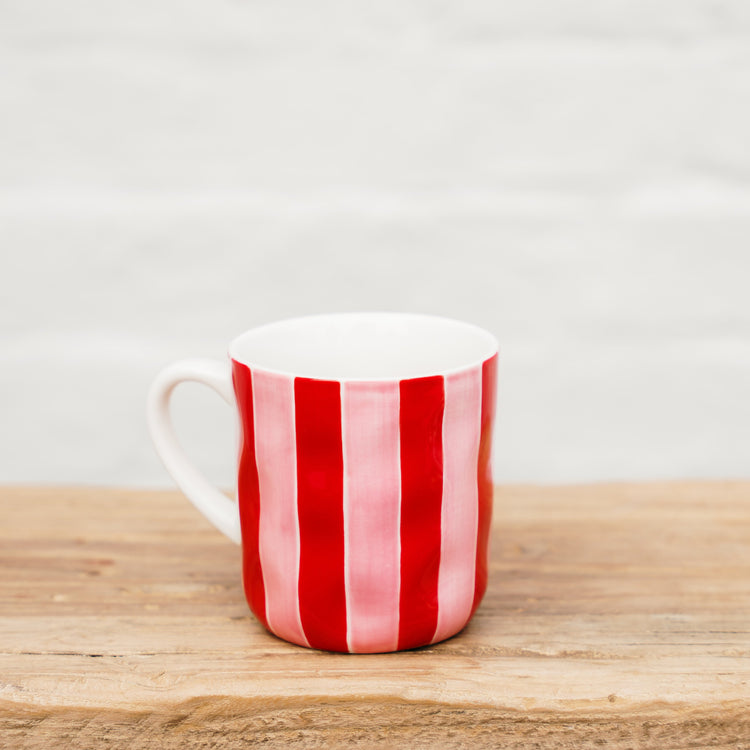 Noss & Co Pink & Red Stripe Mug
